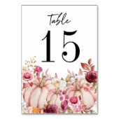 Bruiloft herfst pompoen roze bordeaux kaart (Achterkant)