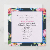 bruiloft hernieuwing waterverf floral on black kaart (Voorkant)