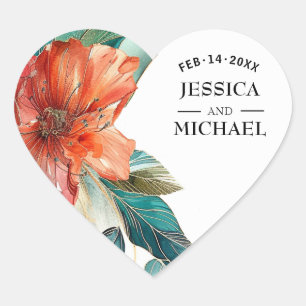 ❤️ bruiloft Hibiscus Serenade Paradise Hart Sticker