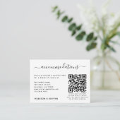 Bruiloft Hotel Accommodatie QR Code RSVP Eenvoudig Informatiekaartje (Staand voorkant)