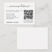 Bruiloft Hotel Accommodatie QR Code RSVP Eenvoudig Informatiekaartje (Voorkant / Achterkant)