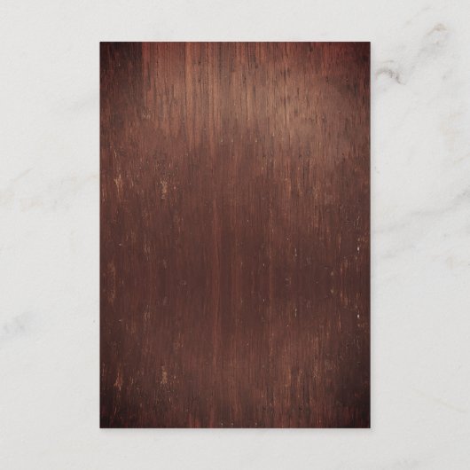 Bruiloft Hout Pine Kerstmis Details Informatiekaartje (Achterkant)