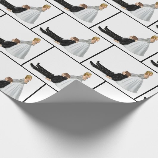 Bruiloft Humor met bruid en bruidegom Cadeaupapier (Hoek)