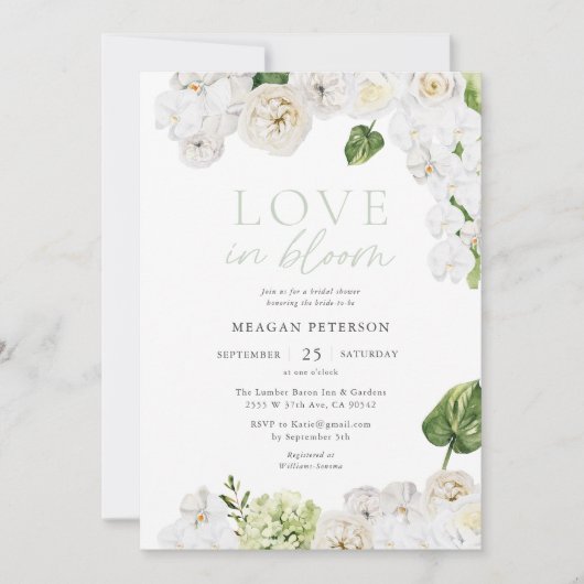 Bruiloft in bloei Zomer groen Bruidsfeest Kaart (Voorkant)