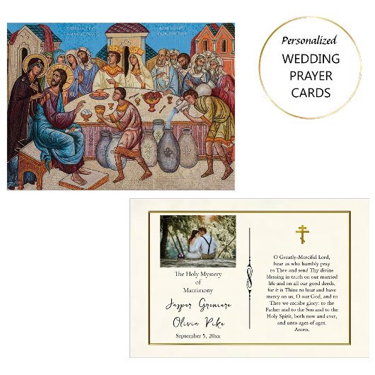 Bruiloft in Cana Orthodox Christelijk Gebed Kaart Plaatskaartje