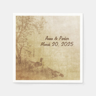 bruiloft in de herfst met fazanten servet