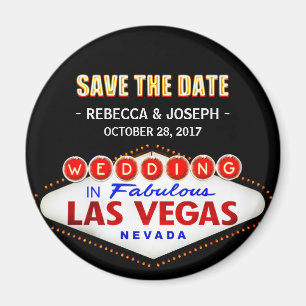Bruiloft in Las Vegas Teken - Neon Save the Date Magneet