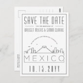 Bruiloft in Mexico Skyline Save the Date Briefkaart (Voorkant / Achterkant)