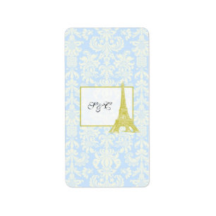 Bruiloft in Paris Black Damask Hershey's Wrapper Etiket