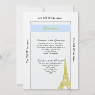 Bruiloft in Paris Blue Damask Routebeschrijving Ka Kaart