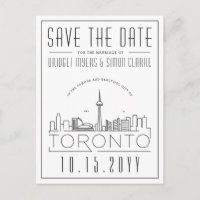 Bruiloft in Toronto, Canada Skyline Save the Date