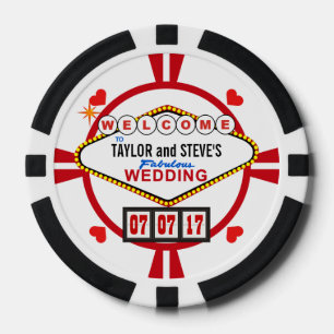 Bruiloft in Vegas Casino Favor Poker Chips