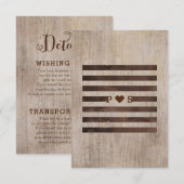 Bruiloft Informatie Kaarten in Rustieke Stijl (Voorkant / Achterkant)