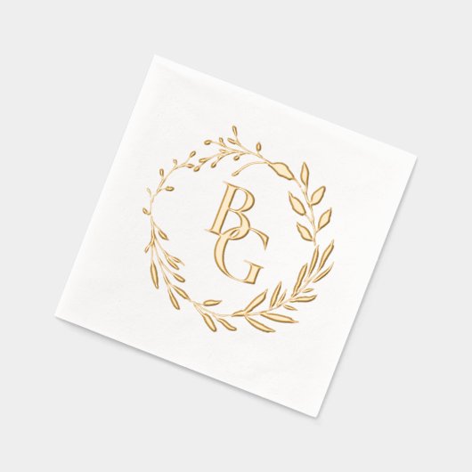 Bruiloft initialen folie servetten (Links)