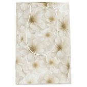 Bruiloft Ivoor Bloemen Abstract Medium Cadeauzakje (Voorkant)