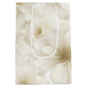 Bruiloft Ivoor Bloemen Abstract Medium Cadeauzakje (Achterkant)