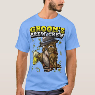Bruiloft Jonge Man & Bruidsjonkers Drinkende Crew T-shirt