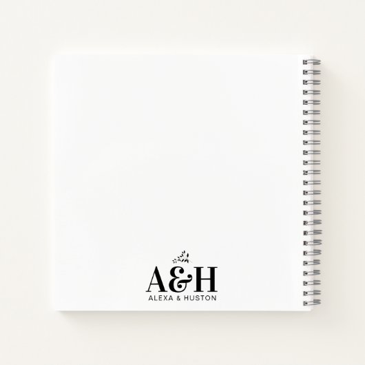 Bruiloft Journal Custom Monogram Planning Notitieb Notitieboek (Achterkant)