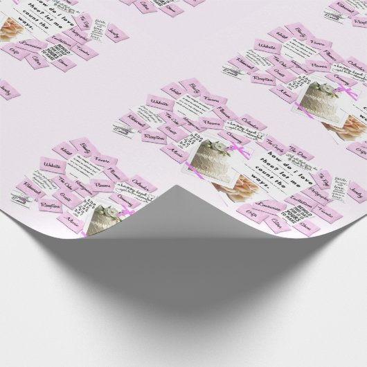 Bruiloft Jubileum Celebration Wrapping Papier (Hoek)