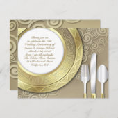 Bruiloft Jubileum Diner Formele uitnodiging (Voorkant / Achterkant)