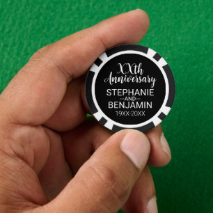Bruiloft Jubileum Favor - Bruid bruidegom namen Poker Chips
