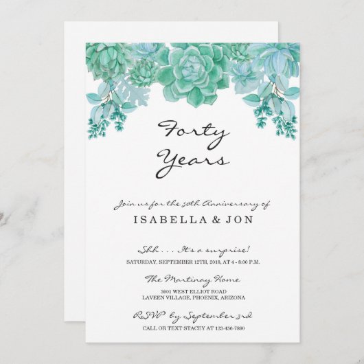 Bruiloft Jubileum Feest Uitnodiging (Voorkant / Achterkant)