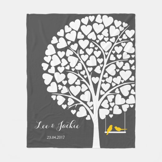 Bruiloft Jubileum Fleece Deken gepersonaliseerd (Voorkant)