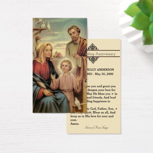 Bruiloft Jubileum Herdenking Heilige Kaart & Gebed (Bureau)