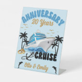 Bruiloft Jubileum Paar Cruise Reclamebord Met Voetstuk (Voorkant)