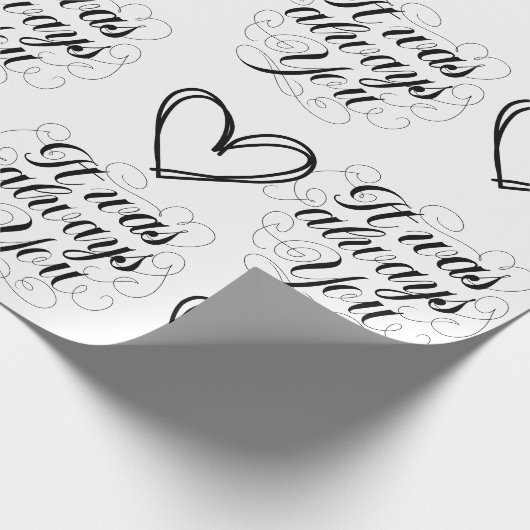 Bruiloft Jubileum Zwart-wit Thema Cadeaupapier (Hoek)