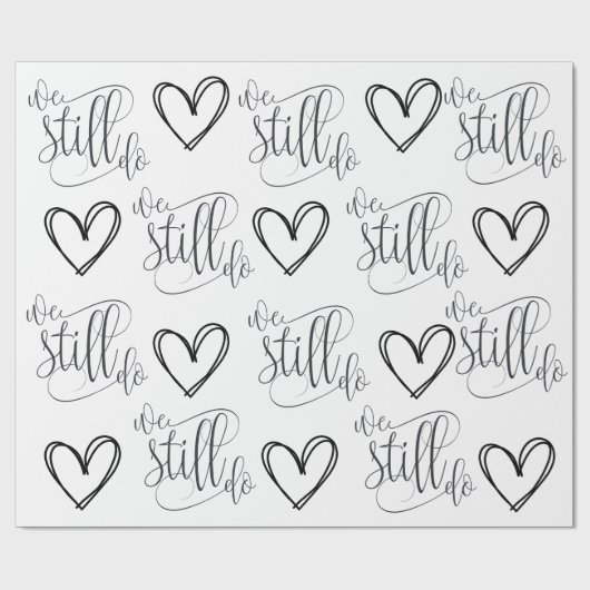 Bruiloft Jubileum Zwart-wit Thema Cadeaupapier (Vlak)