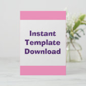 Bruiloft Kaart Instant Download Sjabloon (Staand voorkant)