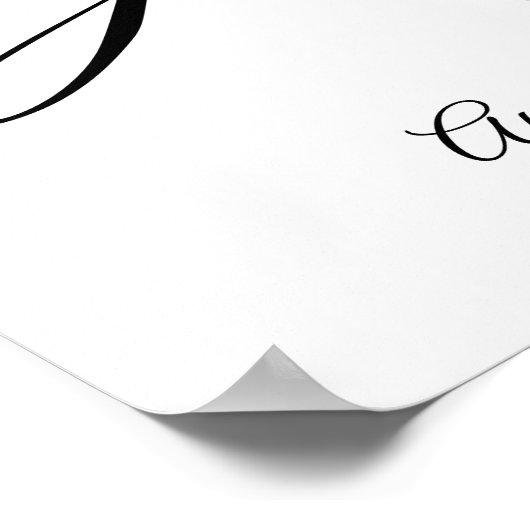 Bruiloft kalligrafie Fancy letter H Monogram Poster (Hoek)