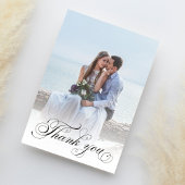 Bruiloft kalligrafie script foto Elegant Bedankkaart