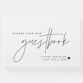 Bruiloft Kalligrafie Script Hart Gastenboek