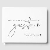 Bruiloft Kalligrafie Script Hart Gastenboek (Voorkant)