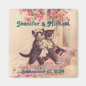 Bruiloft Katten Bruid en bruidegom Save the Date Magneet (Voorkant)