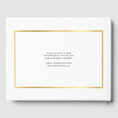 BRUILOFT KEEPSAKE eenvoudige stijlvolle faux goude Gastenboek (Achterkant)