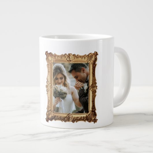 Bruiloft Keepsake Gift Mok- aangepaste foto Extra Grote Beker (Voorkant rechts)