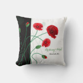 Bruiloft Keepsake Sierkussen | rode papaver (Voorkant)