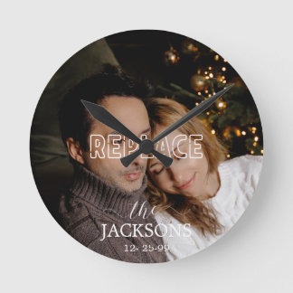 Bruiloft Kerst Jubileum Familie Foto Ronde Klok