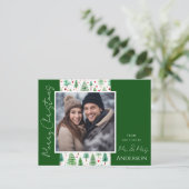 Bruiloft Kerstbomen Save the Date Briefkaart (Staand voorkant)
