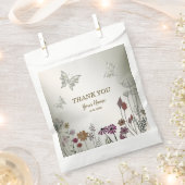 Bruiloft Kleurrijke Tuin Bloemen Vlinders Bedankzakje (Geknipt)