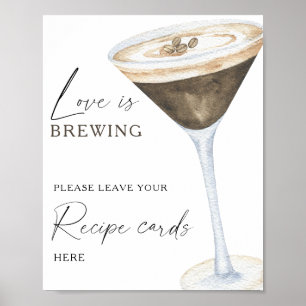 Bruiloft koffie Uw recept kaart hier Poster