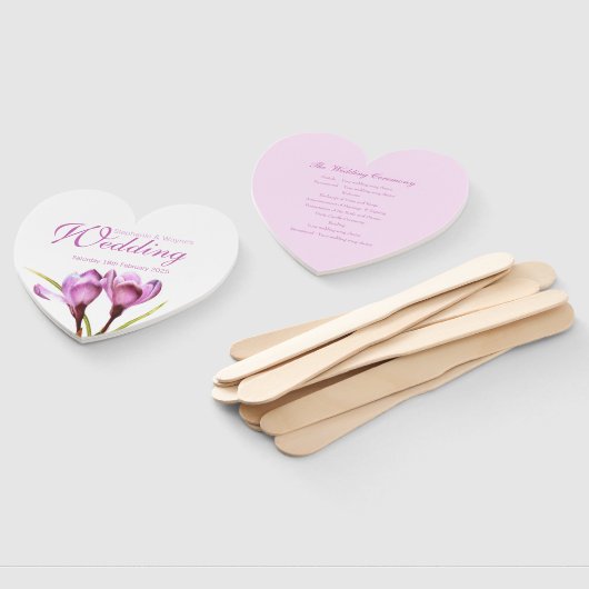 Bruiloft krokus paarse bloem kunst programma fans handwaaier (Niet-gemonteerd)