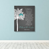 Bruiloft Kunst Boom met vogel print Corinthians 13 (Insitu (Houten vloer))