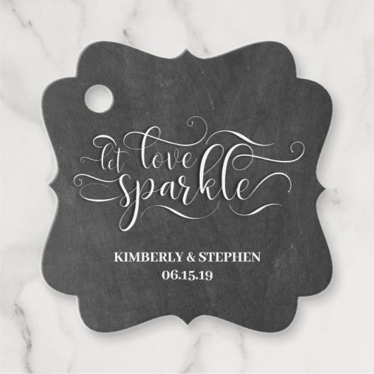 Bruiloft Laat Liefde Sparkle Versturen Bedankjes Labels (Voorkant)