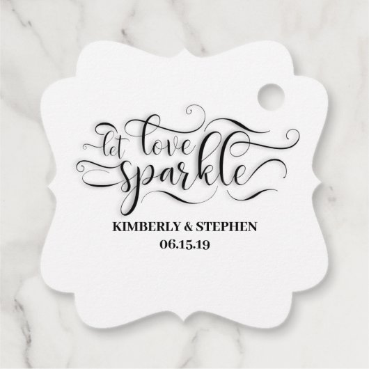 Bruiloft Laat Liefde Sparkle Versturen Bedankjes Labels (Achterkant)