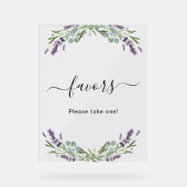 Bruiloft lavendel eucalyptus groen gunst acryl bord (Voorkant)
