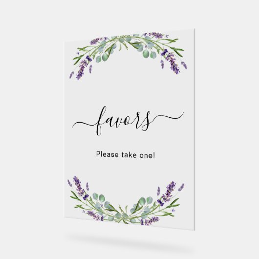 Bruiloft lavendel eucalyptus groen gunst acryl bord (Hoek)